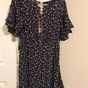 Forever 21 Contemporary Boho dress black flowers M